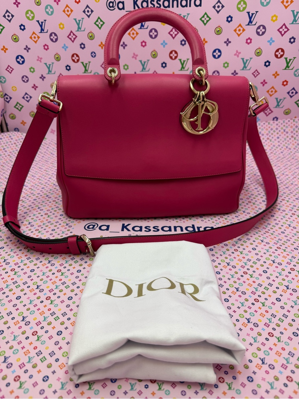 Christian Dior Diorissimo Flap Top Handle Satchel Bag